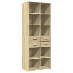 Berkfield Home Highboard Sonoma Oak 70x42.5x185 cm Engineered Wood in Brown - thumbnail 2