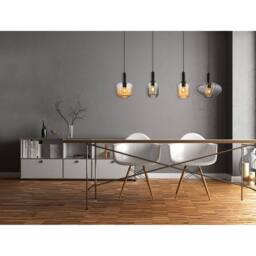 Netlighting Valletta Bar Pendant Ceiling Light Matt Black Glass Shade 4x E27 - thumbnail 5