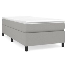 Berkfield Home Bed Frame without Mattress Light Grey Single Fabric (UK/IE/FI/NO only) - thumbnail 2