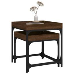 Berkfield Home Side Tables 2 pcs Brown Oak Engineered Wood - thumbnail 5