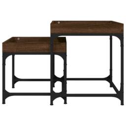 Berkfield Home Side Tables 2 pcs Brown Oak Engineered Wood - thumbnail 6