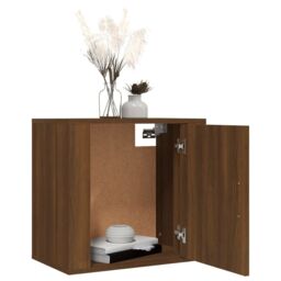Berkfield Home Wall-mounted Bedside Cabinets 2 pcs Brown Oak 50x30x47 cm - Size: 50 x 30 x 47 cm - thumbnail 4