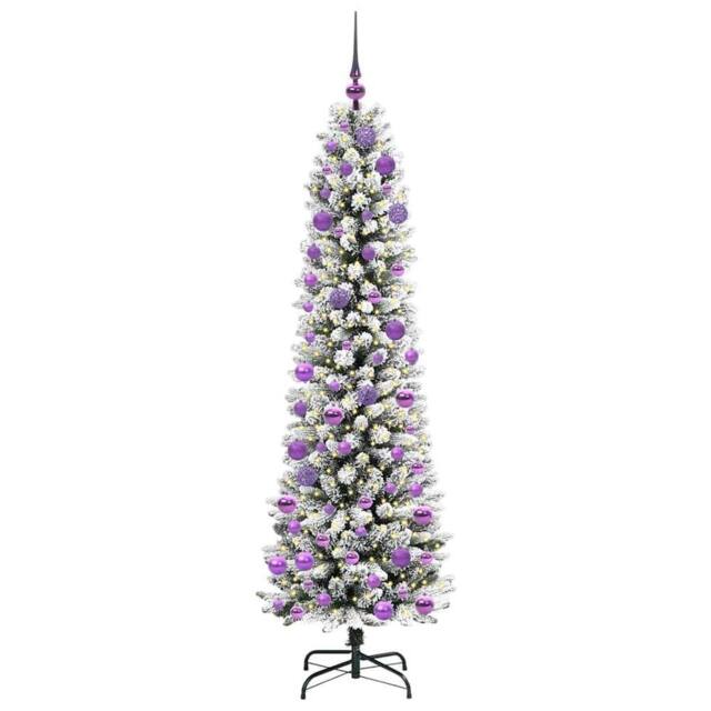 Berkfield Home Stunning Artificial Christmas Tree with 300 LEDs Green & white - image 1