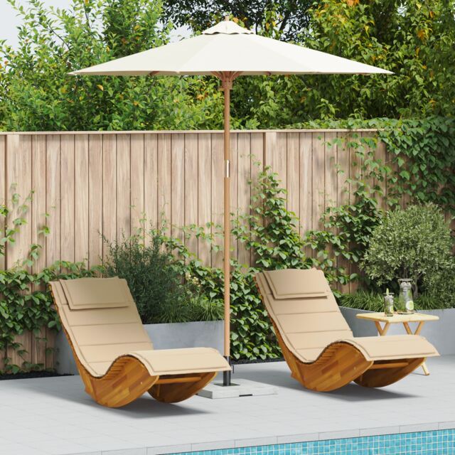 Berkfield Home Garden Parasol Cream White 240x260 cm Bamboo - image 1