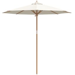 Berkfield Home Garden Parasol Cream White 240x260 cm Bamboo - thumbnail 4