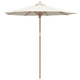 Berkfield Home Garden Parasol Cream White 240x260 cm Bamboo - thumbnail 2