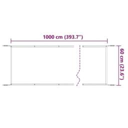 Berkfield Home Vertical Awning Light Green 60x1000 cm Oxford Fabric - thumbnail 5