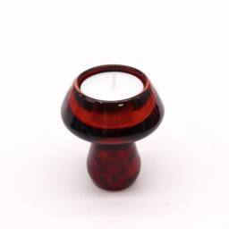 Serenityy Mushroom Flip Dinner Candle & Tealight Holder, Vampire Red in Dark Red - thumbnail 2