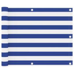 Berkfield Home Balcony Screen White & Blue 75x400 cm Oxford Fabric - thumbnail 2