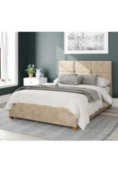 Aspire Caine Upholstered Ottoman Storage Bed, Kimiyo Linen Fabric in Beige - Size: Single - thumbnail 1