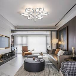 NIVOR Dimmable 6-Head Flower Acrylic Crystal LED Ceiling Light with Remote in White - thumbnail 6