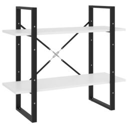 Berkfield Home 2-Tier Book Cabinet White 80x30x70 cm Engineered Wood - Size: 80 x 30 x 70 cm - thumbnail 2