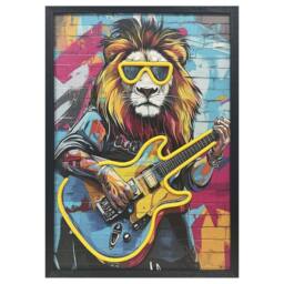 HOME LUXE INTERIOR Rock Star Lion Guitarist Neon LED Wall Art - 40x60cm Canvas USB - Size: 40x60 cm - thumbnail 5