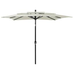 Berkfield Home 3-Tier Parasol with Aluminium Pole Sand 2.5x2.5 m in Beige - thumbnail 2