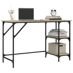 Berkfield Home Decorative Desk Sonoma Oak 120x50x75 cm Metal & Engineered Wood in Light Tan - Size: 120 x 50 x 75 cm - thumbnail 4