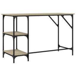 Berkfield Home Decorative Desk Sonoma Oak 120x50x75 cm Metal & Engineered Wood in Light Tan - Size: 120 x 50 x 75 cm - thumbnail 7