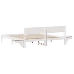 Berkfield Home with Headboard White 200 x 200 cm Solid pine wood - thumbnail 8