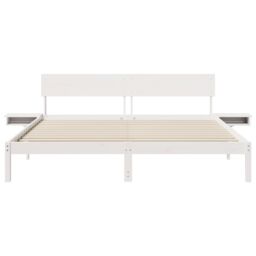 Berkfield Home with Headboard White 200 x 200 cm Solid pine wood - thumbnail 6