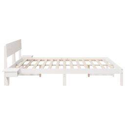 Berkfield Home with Headboard White 200 x 200 cm Solid pine wood - thumbnail 7