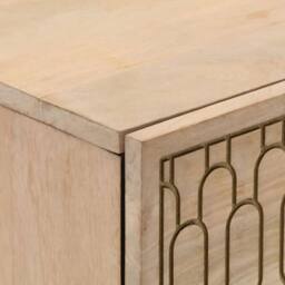 Berkfield Home Side Cabinet 60x33x75 cm Solid Wood Mango in Light Tan - Size: 60 x 33 x 75 cm - thumbnail 6