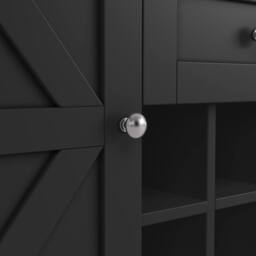 BTM Tall kitchen cabinet with adjustable shelves & wine rack in Black - thumbnail 6