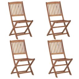 Berkfield Home Folding Outdoor Chairs 4 pcs Solid Acacia Wood in Brown