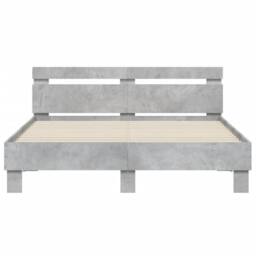 Berkfield Home Bed Frame without Mattress Concrete Grey 140x200 cm - thumbnail 5