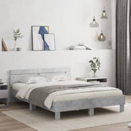 Berkfield Home Bed Frame without Mattress Concrete Grey 140x200 cm - thumbnail 2