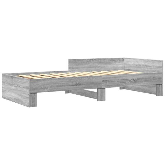 Berkfield Home Restful Bed Frame Frame Grey Sonoma 75x190 cm Small Single Wood - image 1