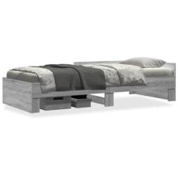 Berkfield Home Restful Bed Frame Frame Grey Sonoma 75x190 cm Small Single Wood - thumbnail 3
