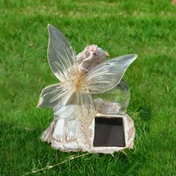 Obasyhig Solar Fairy Resin Lawn Left Light in White - thumbnail 3