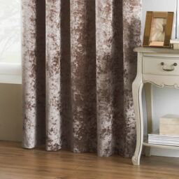 Paoletti Verona Crushed Velvet Eyelet Curtains in Off-White - Size: 229 cm width x 229 cm drop - thumbnail 3