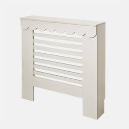 OHS Scallop Radiator Cover Engineered Wood Sideboard Shelf in Cream - Size: Medium - thumbnail 2