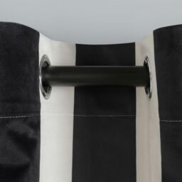OHS Stripe Blackout Eyelet Curtains Thermal Pair of Ring Top Panels in White - Size: 168 cm width x 183 cm drop - thumbnail 4
