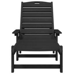 Berkfield Home Sun Loungers 2 pcs Black 162x53x98, 5 cm HDPE - thumbnail 4