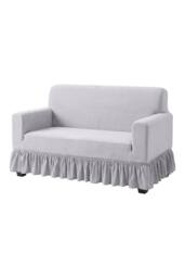 Living and Home Soft High Stretch Full-Coverage Couch Cover Sofa Cover in Light Grey - Size: Extra Large - thumbnail 4