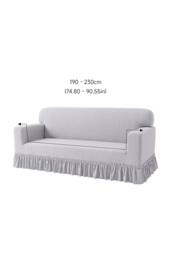 Living and Home Soft High Stretch Full-Coverage Couch Cover Sofa Cover in Light Grey - Size: Extra Large - thumbnail 8