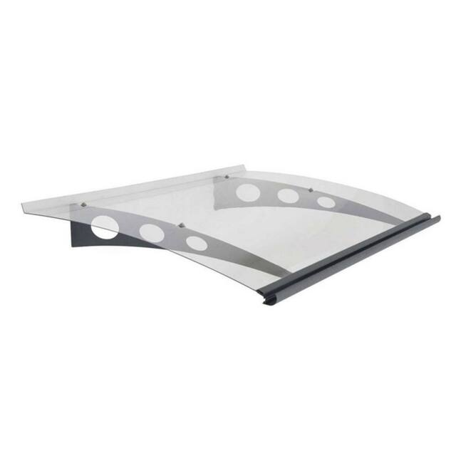 Palram Patio Cover Garamond Door Awning Canopy 1350 Clear - L135 x W90.5 cm in Grey - image 1