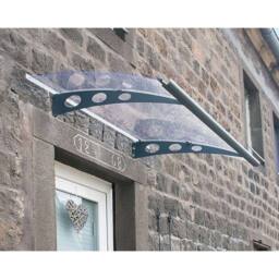 Palram Patio Cover Garamond Door Awning Canopy 1350 Clear - L135 x W90.5 cm in Grey - thumbnail 2