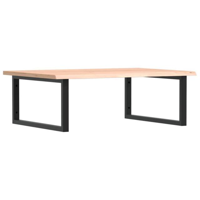 Berkfield Home Basin Shelf Wall Mounted Steel & Solid Wood Oak in Light Tan - image 1