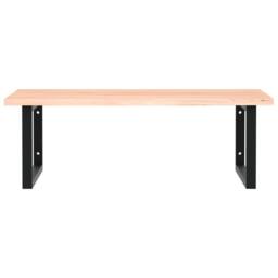 Berkfield Home Basin Shelf Wall Mounted Steel & Solid Wood Oak in Light Tan - thumbnail 4
