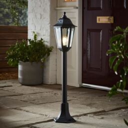 CGC Lighting 'Yasmin' Black Outdoor Traditional Lantern Style Tall Post Light - thumbnail 6