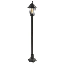 CGC Lighting 'Yasmin' Black Outdoor Traditional Lantern Style Tall Post Light - thumbnail 7