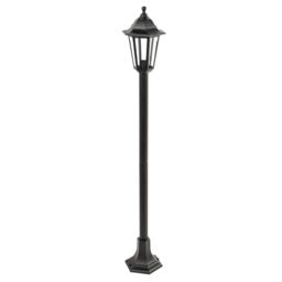 CGC Lighting 'Yasmin' Black Outdoor Traditional Lantern Style Tall Post Light - thumbnail 2