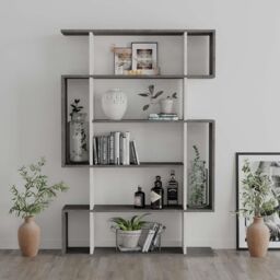 Decortie Mito' Modern Bookcase Shelving Unit Display Unit 161cm in Off-White - Size: 2 Pack - thumbnail 1