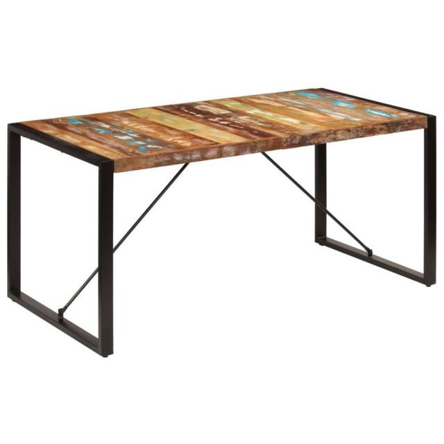 Berkfield Home Dining Table 160x80x75 cm Solid Reclaimed Wood - Size: 160 x 80 x 75 cm - image 1