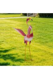 Living and Home Metal Flamingo Garden Statue Decoration Ornament - thumbnail 3