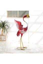 Living and Home Metal Flamingo Garden Statue Decoration Ornament - thumbnail 2
