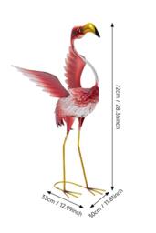 Living and Home Metal Flamingo Garden Statue Decoration Ornament - thumbnail 4