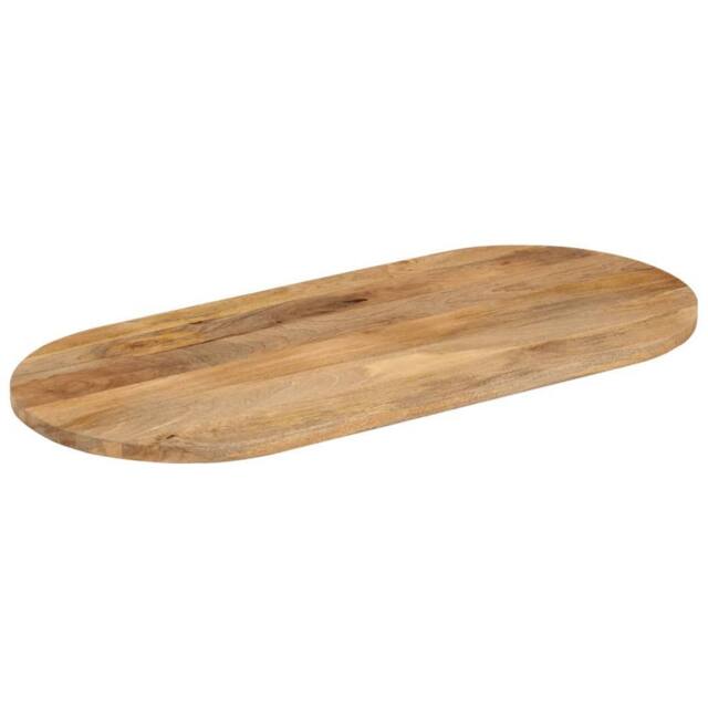 Berkfield Home Table Top 100x50x3.8 cm Oval Solid Wood Mango in Brown - image 1